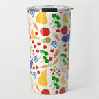 Colorful Veggie Pattern Travel Mug Gallery Image 1