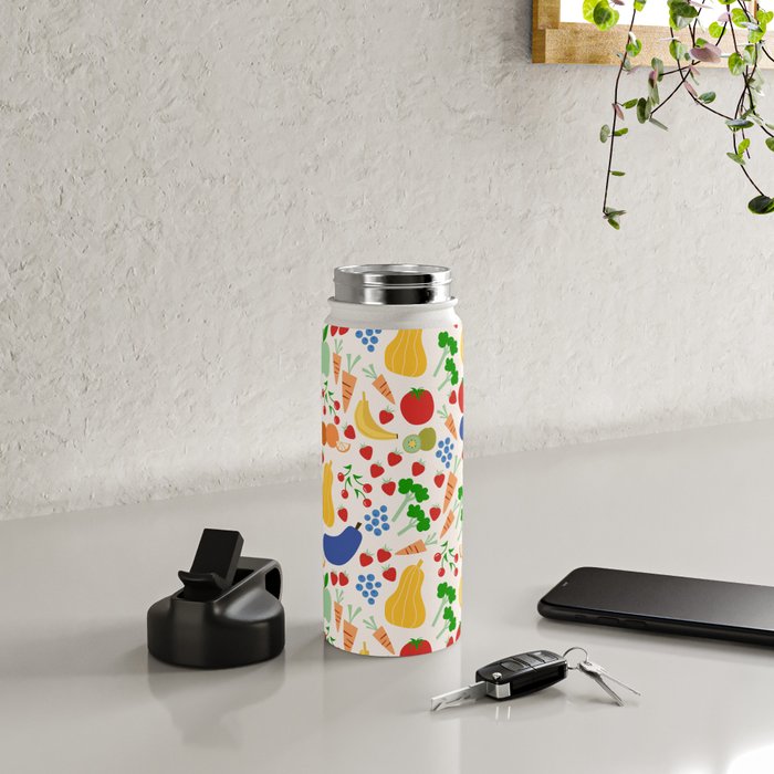 Colorful Veggie Pattern Water Bottle Gallery Image 4