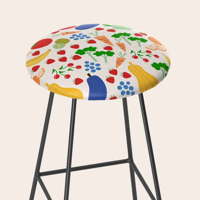 Colorful Veggie Pattern Stool Gallery Image 2