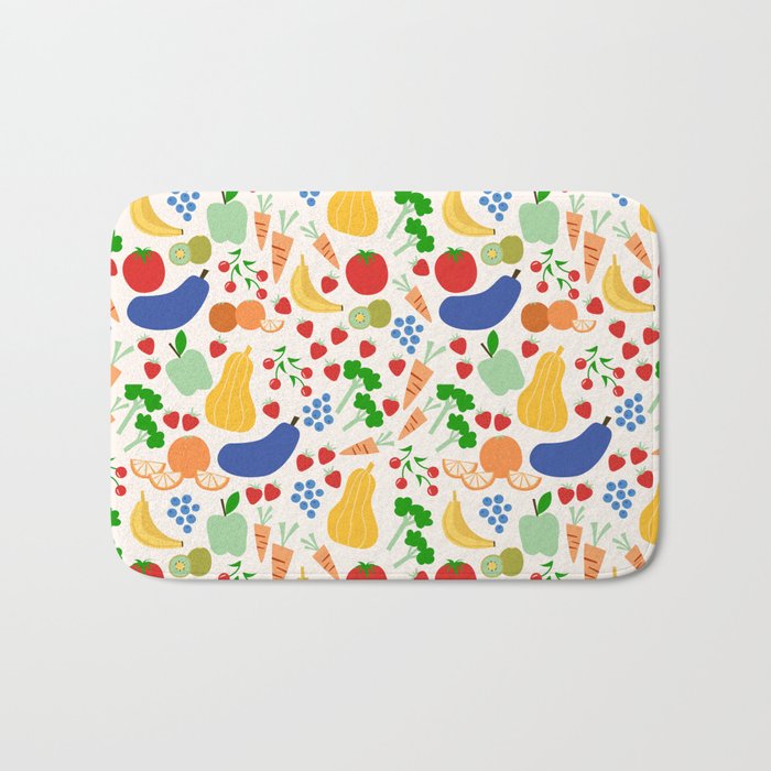 Colorful Veggie Pattern Bath Mat Gallery Image 1