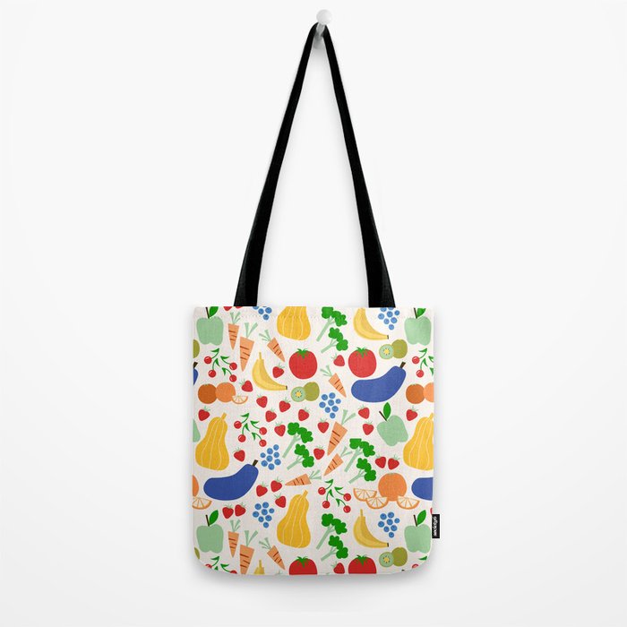 Colorful Veggie Pattern Tote Bag Gallery Image 2