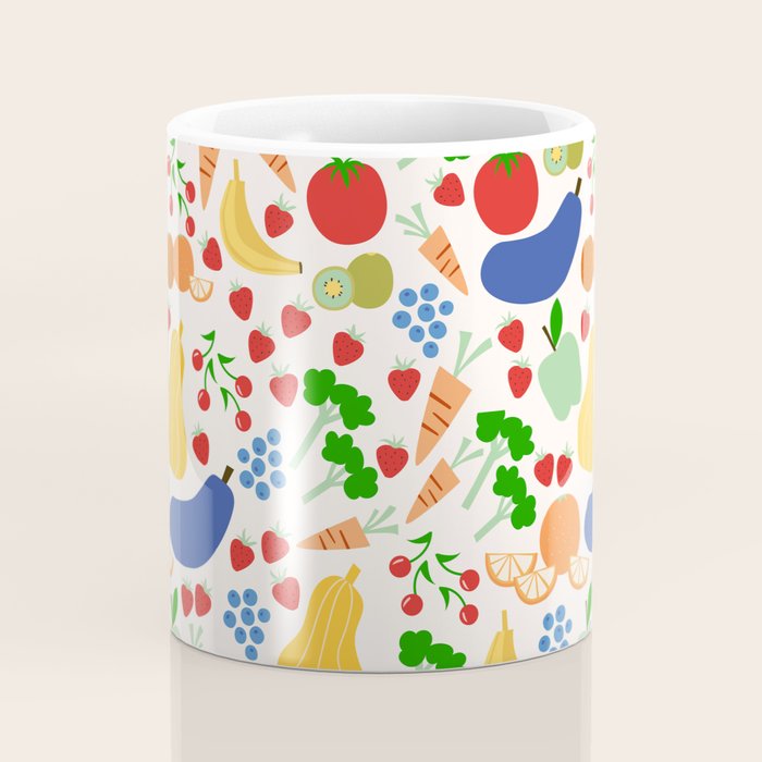 Colorful Veggie Pattern Coffee Mug Gallery Image 4