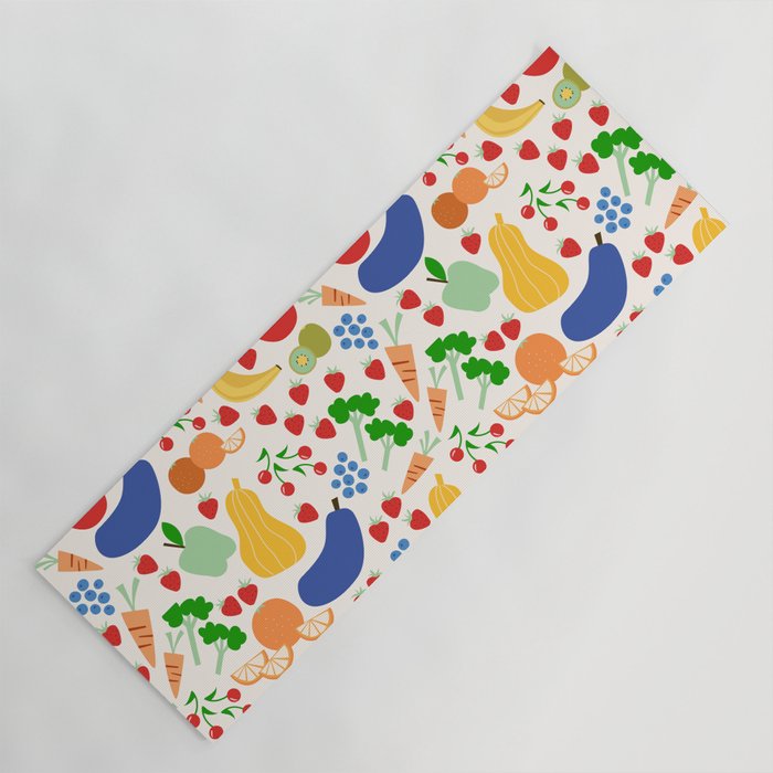 Colorful Veggie Pattern Yoga Mat Gallery Image 1