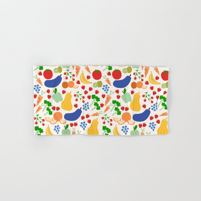 Colorful Veggie Pattern Bath Towel Gallery Image 1