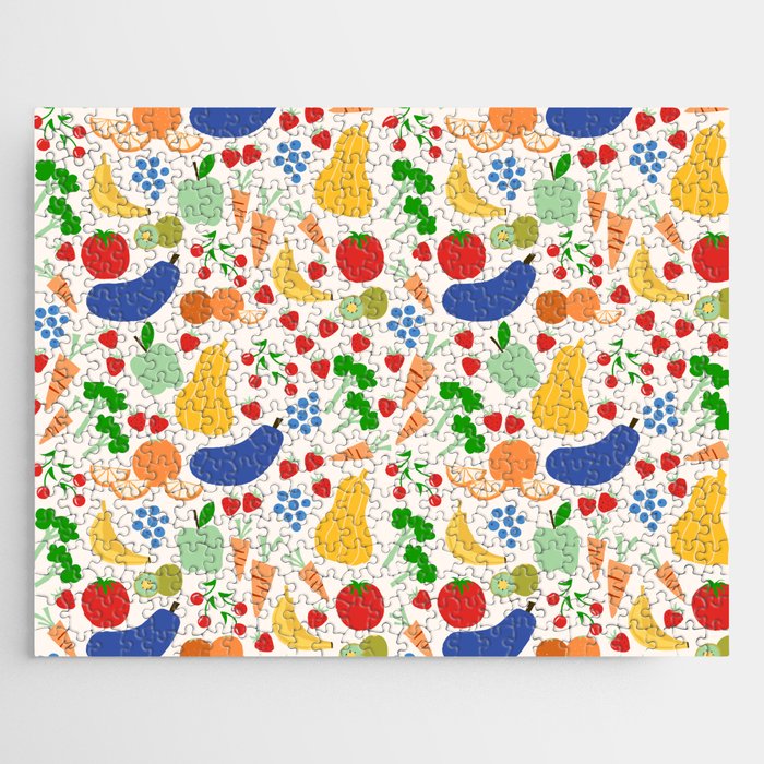 Colorful Veggie Pattern Jigsaw Puzzle Gallery Image 1