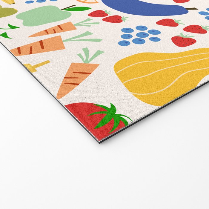 Colorful Veggie Pattern Welcome Mat Gallery Image 2