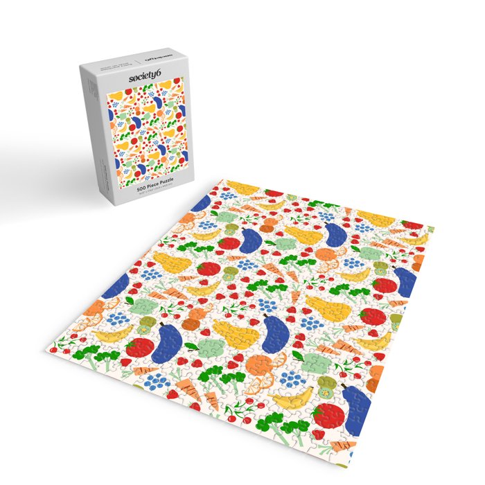 Colorful Veggie Pattern Jigsaw Puzzle Gallery Image 2