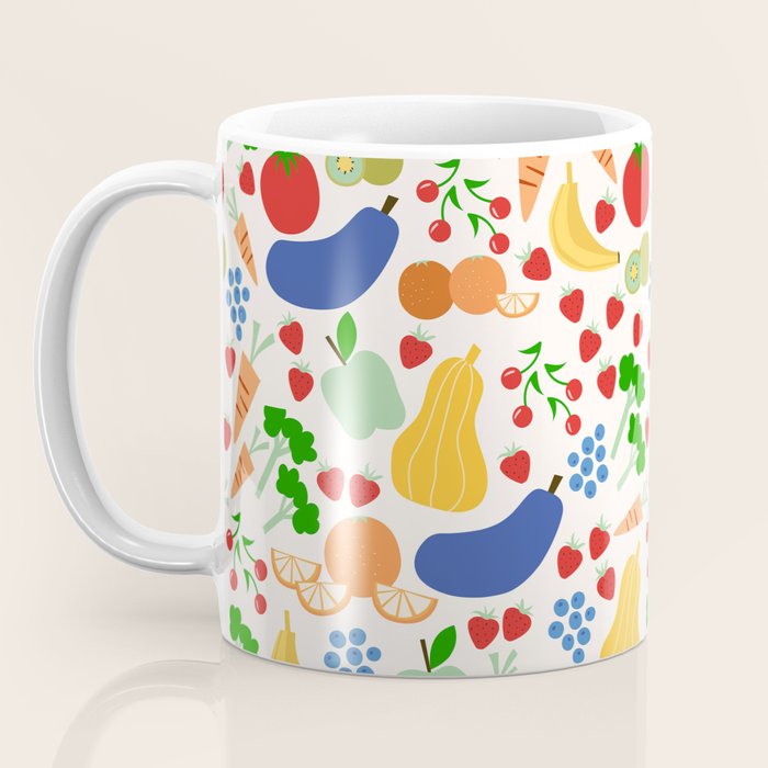 Colorful Veggie Pattern Coffee Mug Gallery Image 3