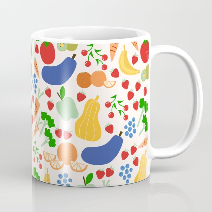 Colorful Veggie Pattern Coffee Mug Gallery Image 1