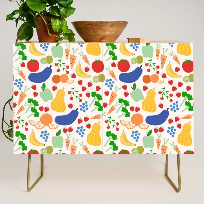 Colorful Veggie Pattern Credenza Gallery Image 1