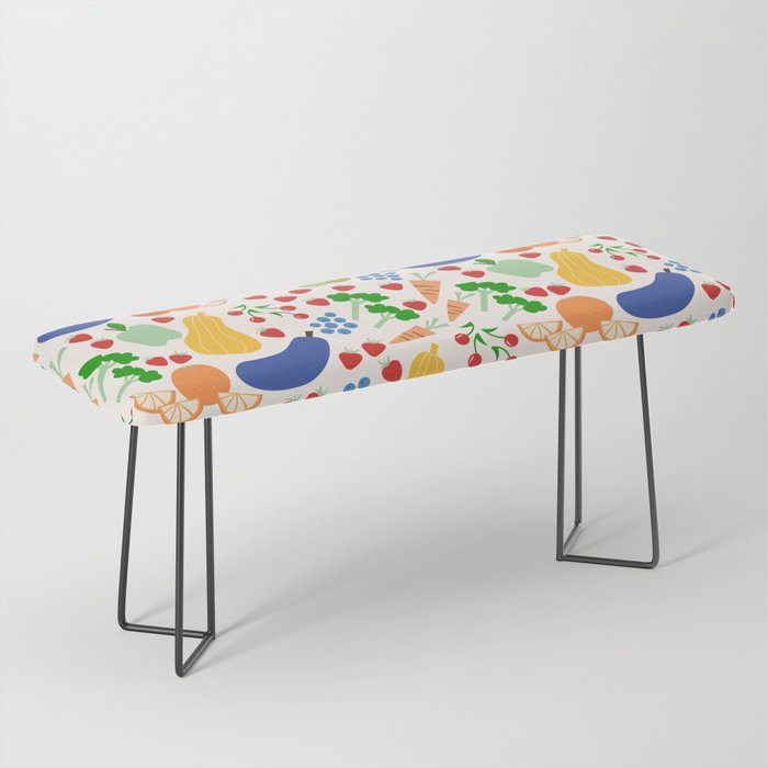 Colorful Veggie Pattern Bench Gallery Image 1