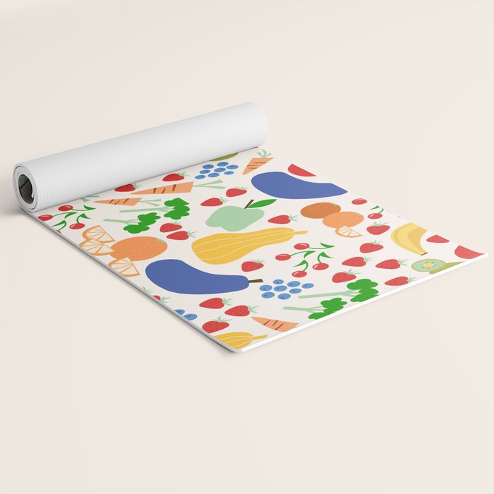 Colorful Veggie Pattern Yoga Mat Gallery Image 2