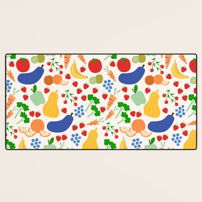 Colorful Veggie Pattern Desk Mat Gallery Image 3
