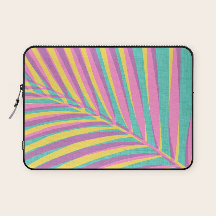 Pink Tropical Palm Leaf Laptop Sleeve Gallery Image 1