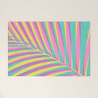 Pink Tropical Palm Leaf Welcome Mat Gallery Image 1