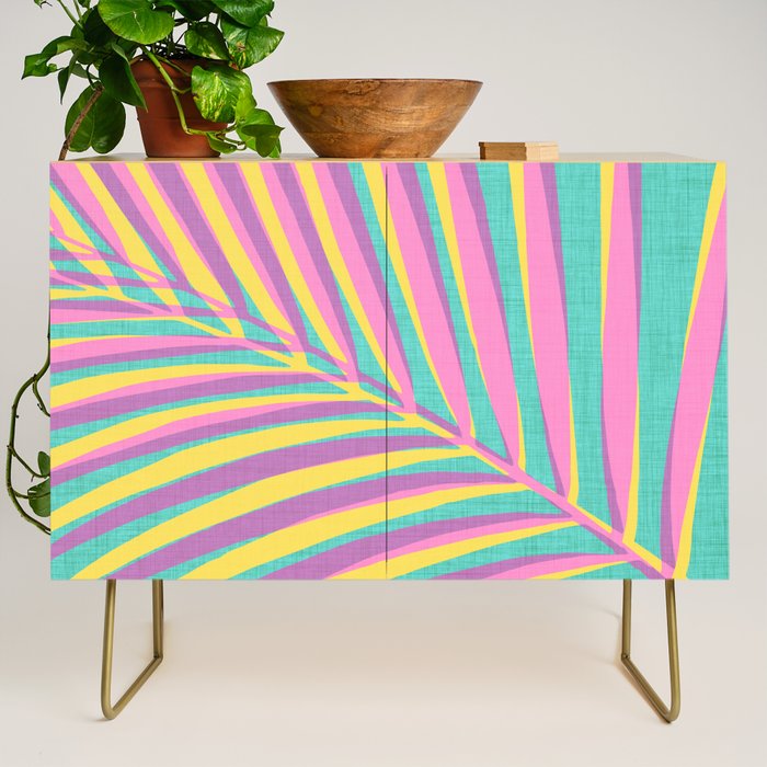 Pink Tropical Palm Leaf Credenza Gallery Image 1