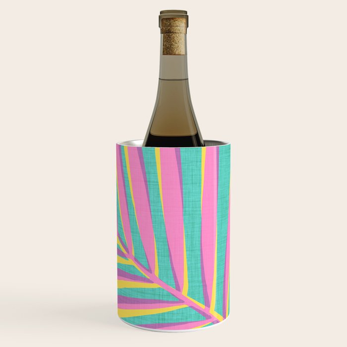 Pink Tropical Palm Leaf Wine Chiller Gallery Image 3