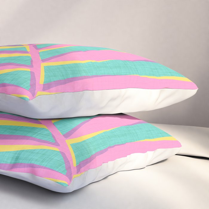 Pink Tropical Palm Leaf Pillow Sham Gallery Image 3