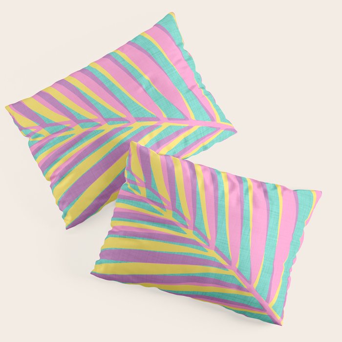 Pink Tropical Palm Leaf Pillow Sham Gallery Image 3