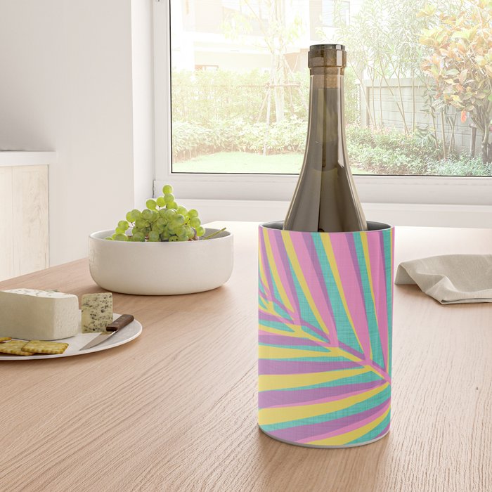 Pink Tropical Palm Leaf Wine Chiller Gallery Image 4