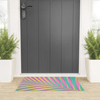 Pink Tropical Palm Leaf Welcome Mat Gallery Image 3