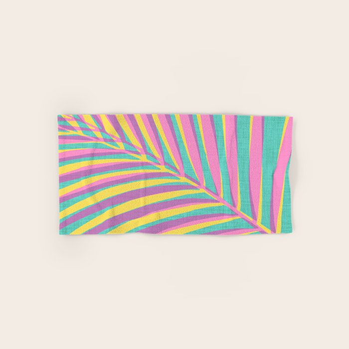 Pink Tropical Palm Leaf Towels Gallery Image 1