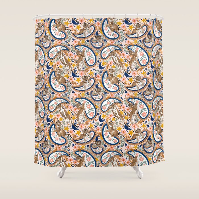  Leopard Cubs and Stars Shower Curtain Gallery Image 1