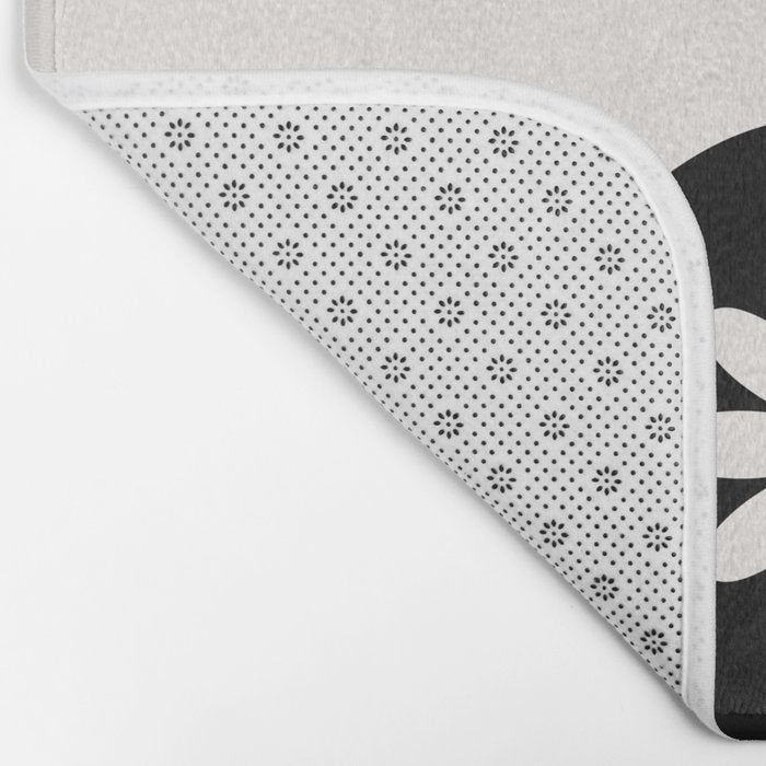 Yin Yang Flower in Black & White Bath Mat Gallery Image 2