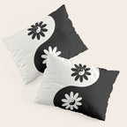Yin Yang Flower in Black & White Pillow Sham Gallery Image 3
