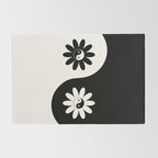 Yin Yang Flower in Black & White Rug Gallery Image 2