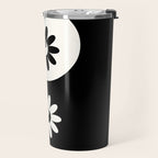 Yin Yang Flower in Black & White Travel Mug Gallery Image 2