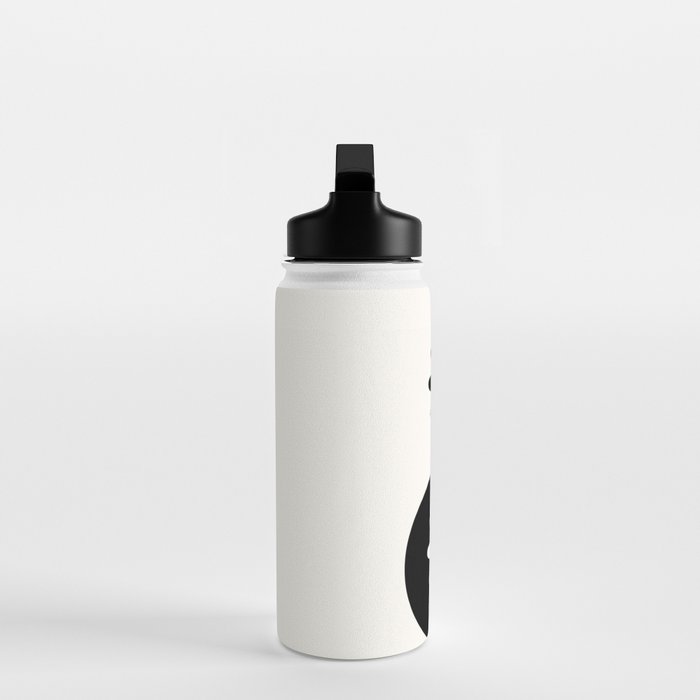 Yin Yang Flower in Black & White Water Bottle Gallery Image 3