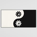 Yin Yang Flower in Black & White Desk Mat Gallery Image 3