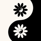 Yin Yang Flower in Black & White Coffee Mug Gallery Image 2