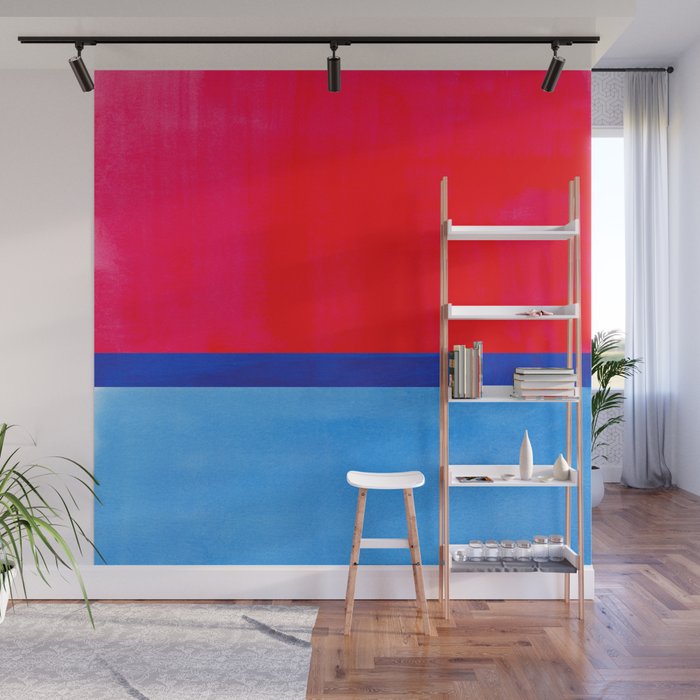 Cerulean Blue Red  Wall Mural Gallery Image 1