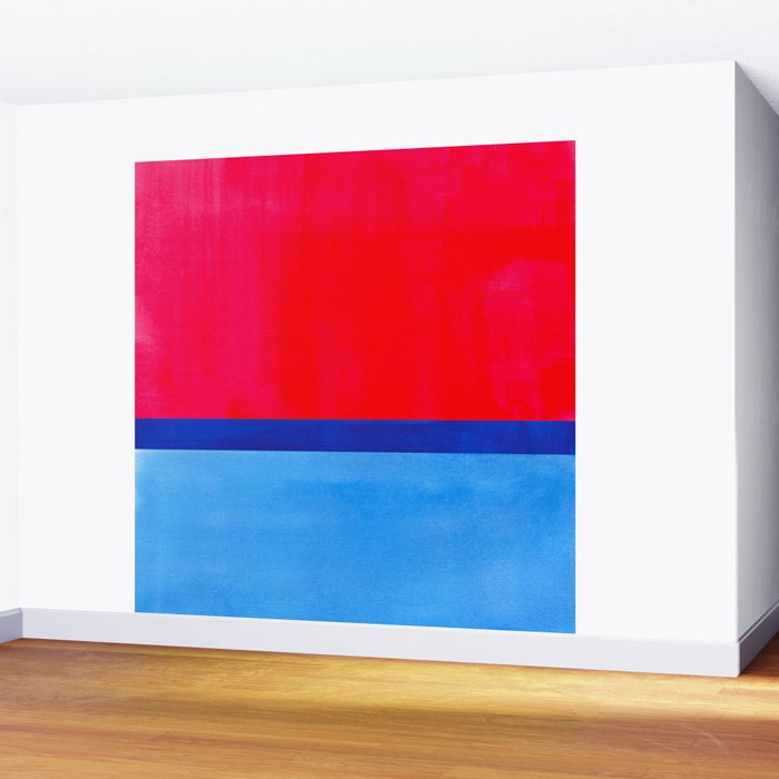 Cerulean Blue Red  Wall Mural Gallery Image 2