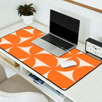 Bauhaus Mid Century Modern Geometric IX Bright Orange Desk Mat Gallery Image 2