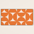 Bauhaus Mid Century Modern Geometric IX Bright Orange Desk Mat Gallery Image 3