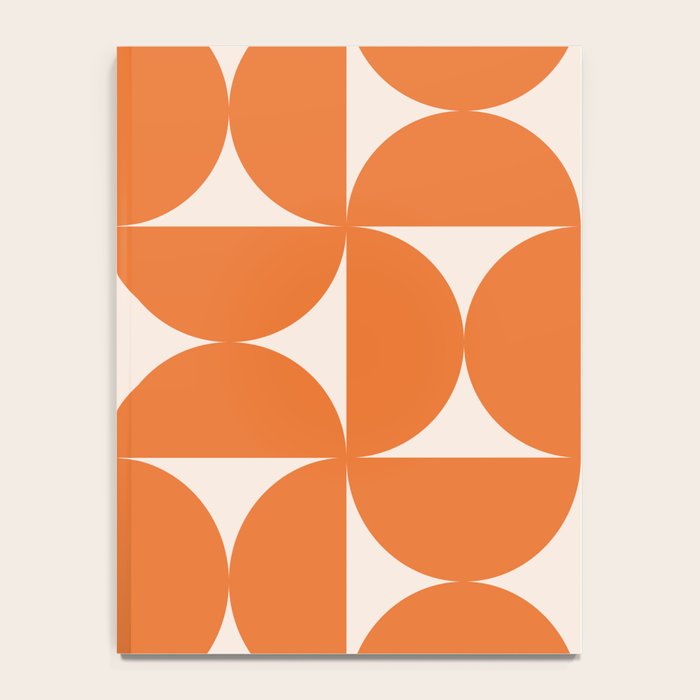 Bauhaus Mid Century Modern Geometric IX Bright Orange Notebook Gallery Image 4