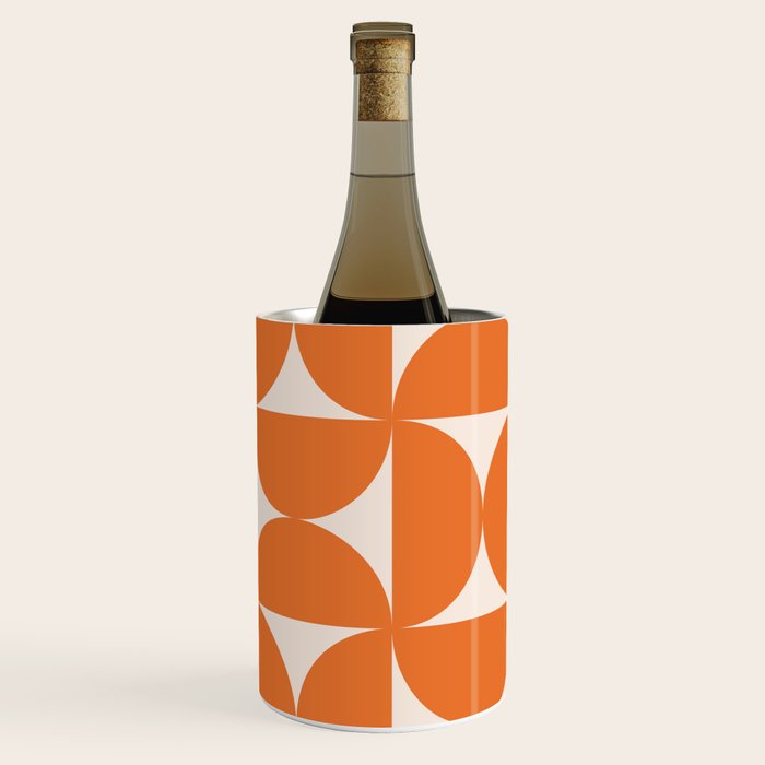 Bauhaus Mid Century Modern Geometric IX Bright Orange Wine Chiller Gallery Image 2