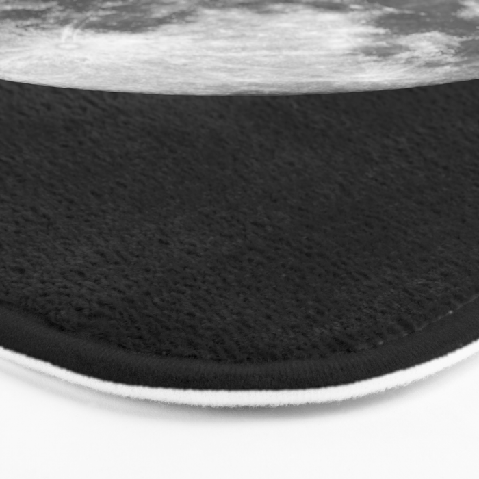 Full Moon print black-white photograph new lunar eclipse poster bedroom home wall decor Bath Mat Gallery Image 3