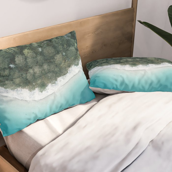 Green and Blue Symmetry - Landscape Photography Pillow Sham Gallery Image 2