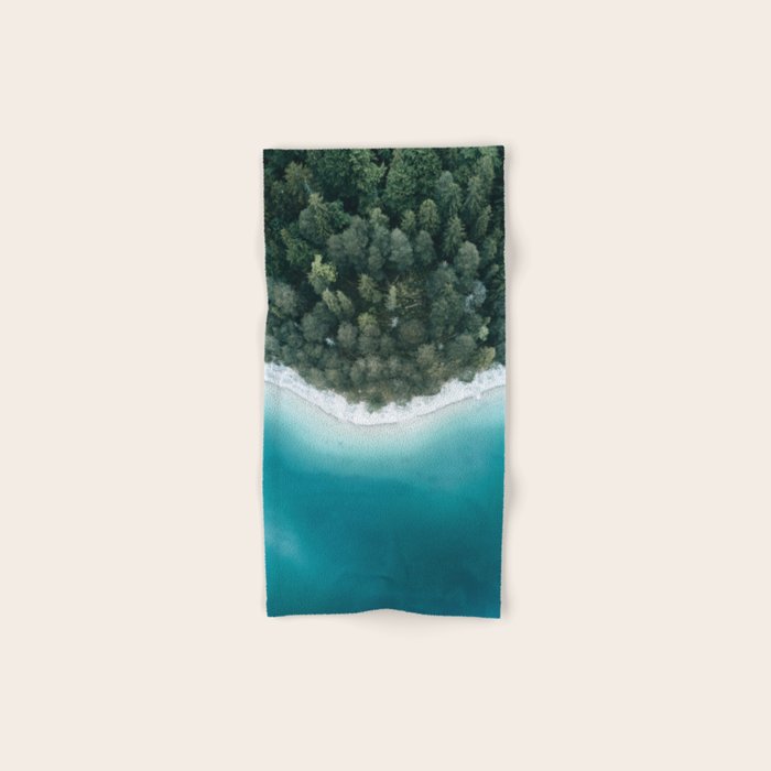 Green and Blue Symmetry - Landscape Photography Bath Towel Gallery Image 1