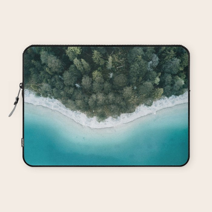 Green and Blue Symmetry - Landscape Photography Laptop Sleeve Gallery Image 1