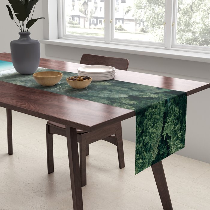 Green and Blue Symmetry - Landscape Photography Table Runner Gallery Image 2