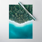 Green and Blue Symmetry - Landscape Photography Wrapping Paper Gallery Image 1