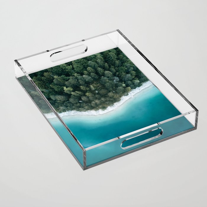 Green and Blue Symmetry - Landscape Photography Acrylic Tray Gallery Image 1