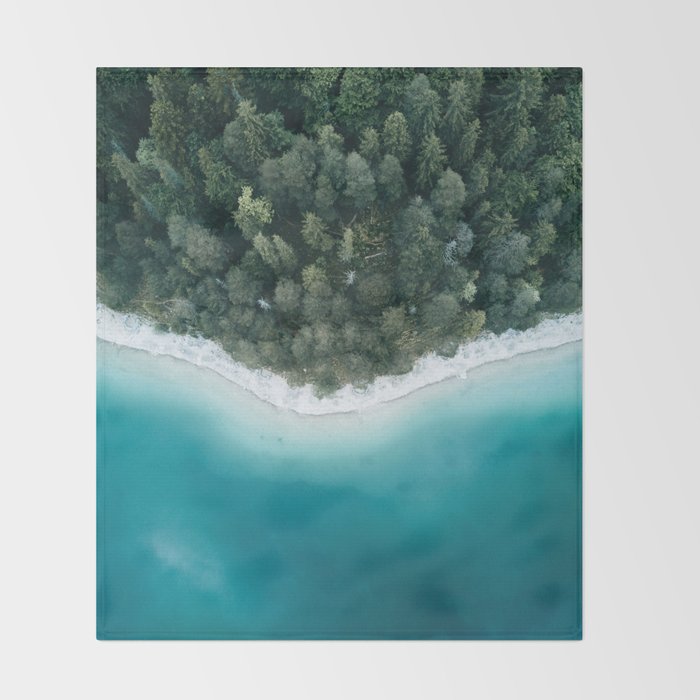 Green and Blue Symmetry - Landscape Photography Throw Blanket Gallery Image 2