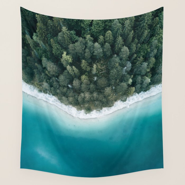 Green and Blue Symmetry - Landscape Photography Wall Tapestry Gallery Image 4