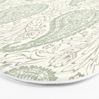 Block Print Paisley - sage and light taupe Bath Mat Gallery Image 3